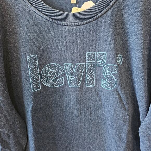 Levi's Men's Blue Crewneck Sweatshirt Retro Indigo XXL - Picture 3 of 8